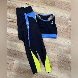 MATCHING PELOTON NEON COLOR BLOCK WORK OUT SET MEDIUM
